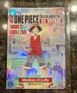 One Piece Sealed Gonzaga CCG Monkey D. Luffy Promo Holo Card College Basketball - Image 1