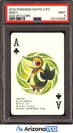 Pokemon 2012 Snivy Ace Of Clubs Pokemon White 2 Playing Card Japanese PSA 9 - Image 1