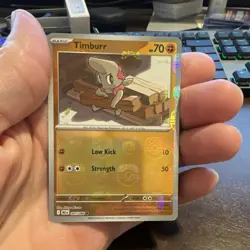 Timburr SV: Black Bolt 047/086 Master Ball Holo Basic 70HP Pokemon Card English - Image 1