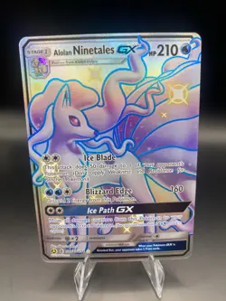 Pokemon Alolan Ninetales GX TCG Full Art Holo Card SV53/SV94 NM Condition - Image 1