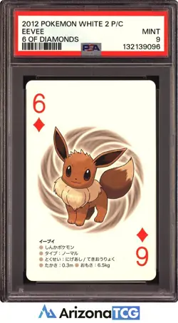 Pokemon 2012 Eevee 6 Of Diamonds Pokemon White 2 Playing Card Japanese PSA 9 - Image 1