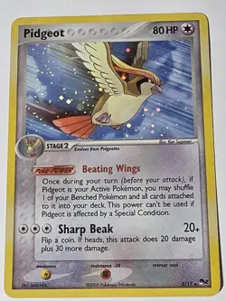 Pidgeot 2/17 Pokemon Promo Pop Series 2 Holo Rare Ex Era 2006 W/Swirl - Image 1