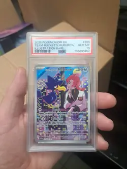 Team Rocket's Murkrow 200/182 Sv10: Destined Rivals Pokemon Holo PSA 10 - Image 1