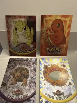 2000 Pokemon TCG Vintage Lot Holo Charmander Sandshrew, Golem, Voltorb - Creases - Image 1