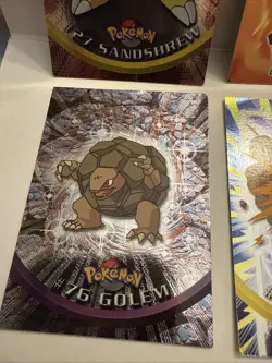 2000 Pokemon TCG Vintage Lot Holo Charmander Sandshrew, Golem, Voltorb - Creases - Image 2