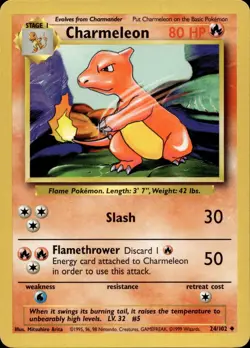 Charmeleon 24/102 Uncommon Base Set Multi Item Discount LP - Image 1