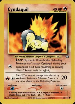 Cyndaquil 56/111 Common Neo Genesis Multi Item Discount LP - Image 1