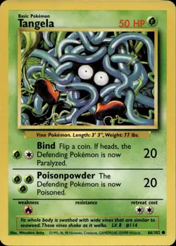 Tangela 66/102 Common Base Set Multi Item Discount MP - Image 1