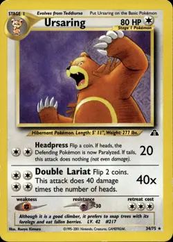 Ursaring 34/75 Rare Neo Discovery Multi Item Discount MP - Image 1
