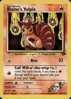 Blaine's Vulpix 66/132 Common Gym Challenge Multi Item Discount HP - Image 1