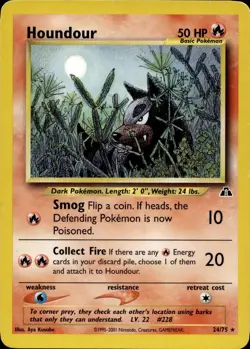 Houndour 24/75 Rare Neo Discovery Multi Item Discount LP - Image 1