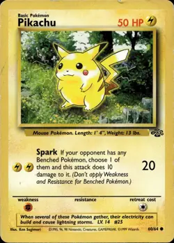 Pikachu 60/64 Common Jungle Multi Item Discount HP - Image 1
