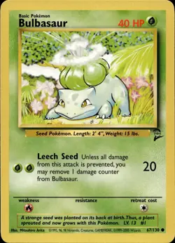 Bulbasaur 67/130 Common Base Set 2 Multi Item Discount LP - Image 1