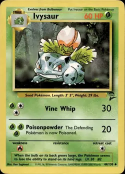 Ivysaur 44/130 Uncommon Base Set 2 Multi Item Discount LP - Image 1
