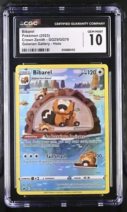 Pokemon Bibarel 2023 Crown Zenith GG25/GG70 CGC 10 - Image 1