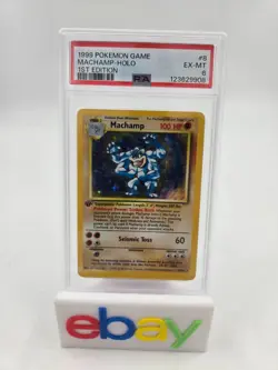 1999 Pokemon Machamp Holo 1st Edition 8/102 PSA 6 - Image 1