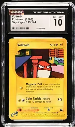 Pokemon Voltorb 2003 Skyride 113/144 CGC 10 - Image 1
