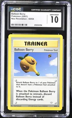 Pokemon 2001 Balloon Berry Neo Revelation 60/64 CGC 10 - Image 1