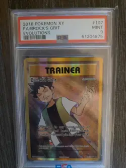 Brock's Grit 2016 Pokemon XY #107 EVOLUTIONS PSA MINT 9 - Image 1