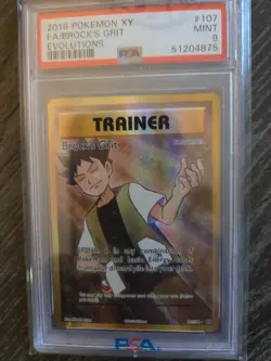 Brock's Grit 2016 Pokemon XY #107 EVOLUTIONS PSA MINT 9 - Image 5