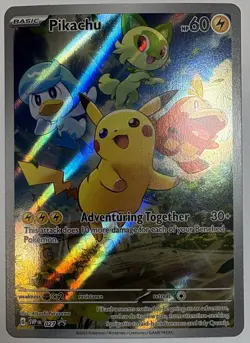 Pokemon Card - Pikachu 027 Scarlet & Violet Black Star Promo Near Mint Full Art - Image 1