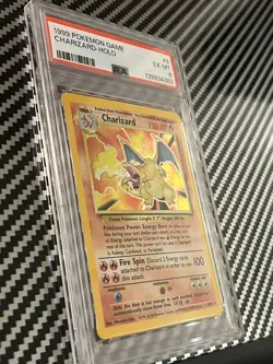 Beautiful Pokemon Card Holo Base Set Charizard 4/102 PSA 6 EX-MT - Image 3