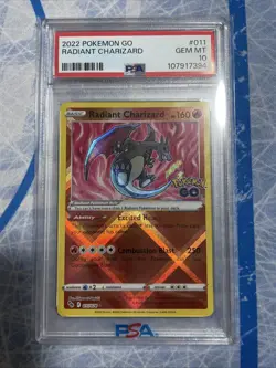 Radiant Charizard 011/078 Pokemon GO PSA 10 GEM MINT Pokemon Card - Image 1