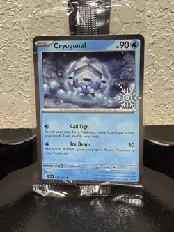 Cryogonal 047/191 Pokemon TCG Holiday Calendar 2025 Festive Stamp Promo Card NM - Image 1