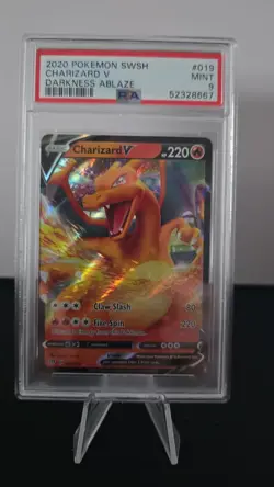 2020 Pokemon Sword & Shield Darkness Ablaze #19 - PSA MINT 9 - CHARIZARD V - Image 1