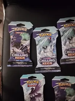 (Lot of 7) Pokemon TCG Sword & Shield Chilling Reign Booster Pack - New/sealed. - Image 2