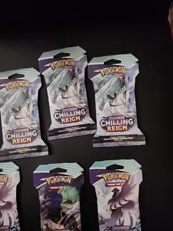 (Lot of 7) Pokemon TCG Sword & Shield Chilling Reign Booster Pack - New/sealed. - Image 3