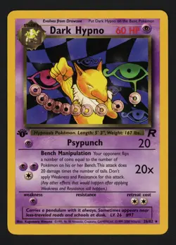 Dark Hypno 26/82 1st Edition Team Rocket Rare Pokemon TCG - Image 1