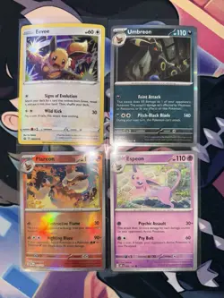 LOT OF 4 Pokemon TCG Eeveelutions Holo Eevee Umbreon Pokeball Flareon Espeon - Image 1
