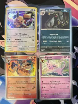 LOT OF 4 Pokemon TCG Eeveelutions Holo Eevee Umbreon Pokeball Flareon Espeon - Image 2
