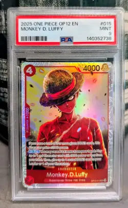 Monkey.D.Luffy OP12-015 SR : One Piece TCG : OPTCG : PSA 9 - Image 1