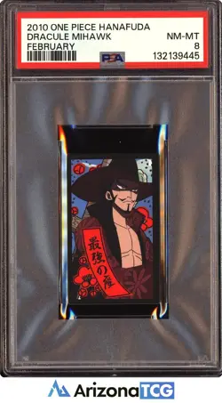 One Piece 2010 Dracule Mihawk February One Piece Hanafuda Japanese PSA 8 - Image 1