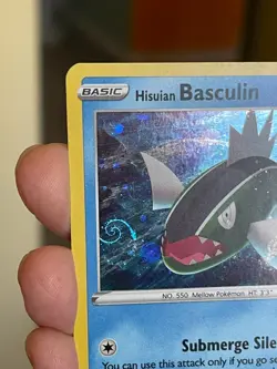 POKEMON HISUIAN BASCULIN SWSH273 BLACK STAR PROMO COSMOS HOLO HD SWIRL NM CARD - Image 4