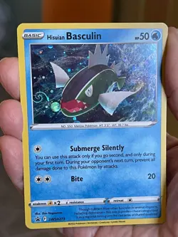 POKEMON HISUIAN BASCULIN SWSH273 BLACK STAR PROMO COSMOS HOLO HD SWIRL NM CARD - Image 5