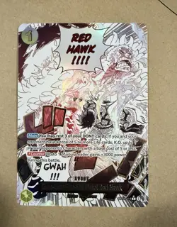 Gum-Gum Fire-Fist Pistol Red Hawk Alt Art OP11-114 One Piece Rare Card TCG - Image 1