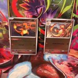 Pokemon 2 Card Reverse Holos Charmander 11 /Charmeleon 12 Phantasmal Flames - NM - Image 1