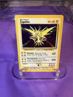 Pokemon Zapdos Base Set 16/102 Holo Rare 90 HP English TCG Card - Image 1