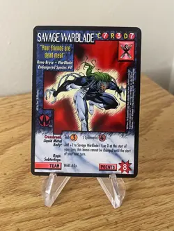 1996 Wildstorms: The Expandable Super-Hero CCG Savage Warblade - RARE PROMO CARD - Image 1