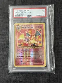 Pokemon Evolutions XY 2016 Charizard Reverse Holo Foil Card #11/108 PSA 7 NM - Image 1