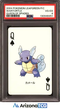 Pokemon 2004 Wartortle Queen Of Spades LeafGreen Playing Card Japanese PSA 4 - Image 1