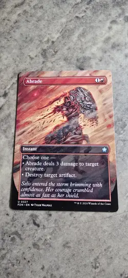 Abrade (Borderless) Foundations Regular Instant Uncommon MTG NM - Image 1