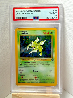 1999 POKEMON JUNGLE #10 SCYTHER-HOLO PSA 8 - Image 1