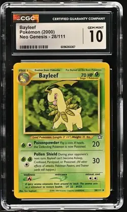 Pokemon Bayleef 2000 Neo Genesis 28/111 CGC 10 - Image 1