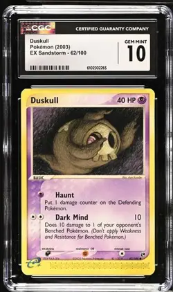 Pokemon Duskull 2003 EX Sandstorm 62/100 CGC 10 - Image 1