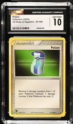 Pokemon 2003 Potion EX Ruby & Sapphire 91/109 CGC 10 - Image 1