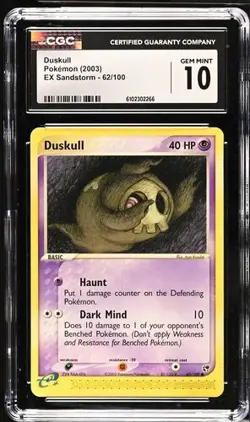 Pokemon Duskull 2003 EX Sandstorm 62/100 CGC 10 - Image 1